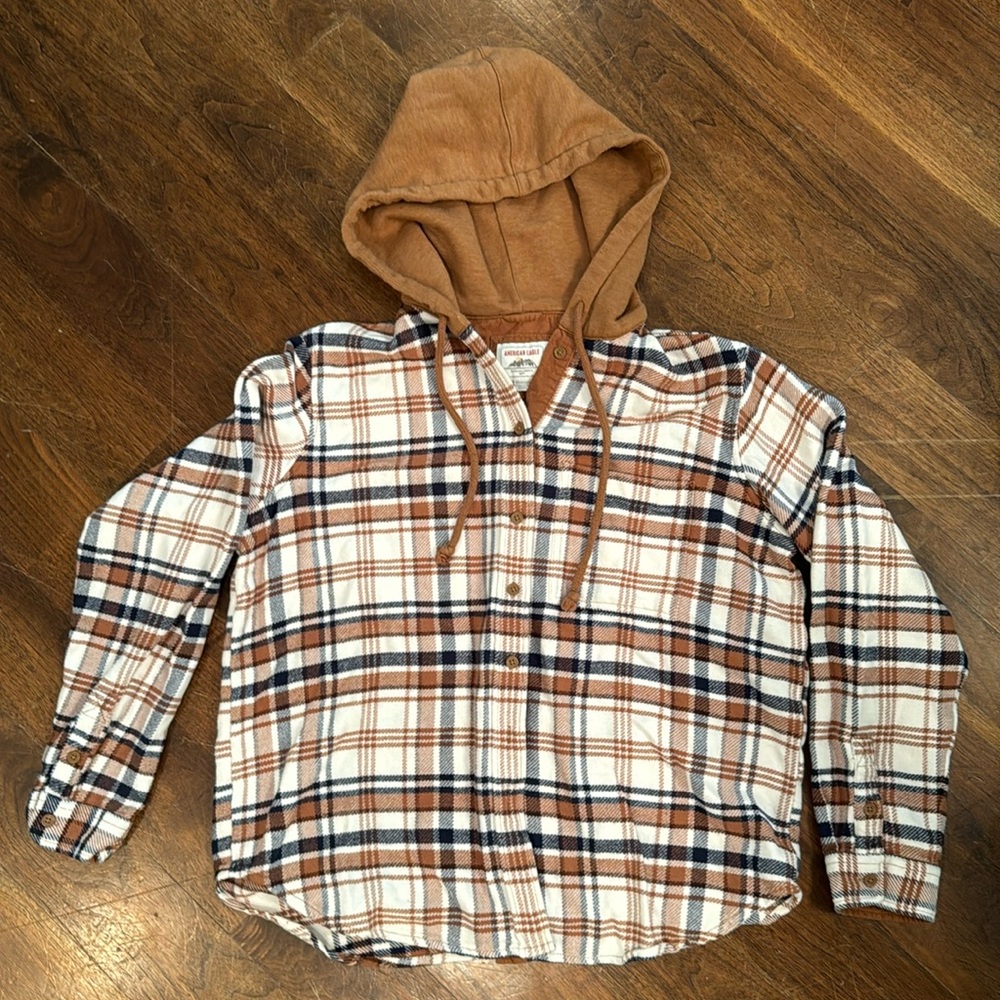 American Eagle flannel with hood